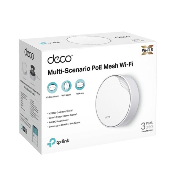 TP-Link Deco X50-PoE (3pcs pack) AX3000 Whole Home Mesh WiFi 6 System with PoE
