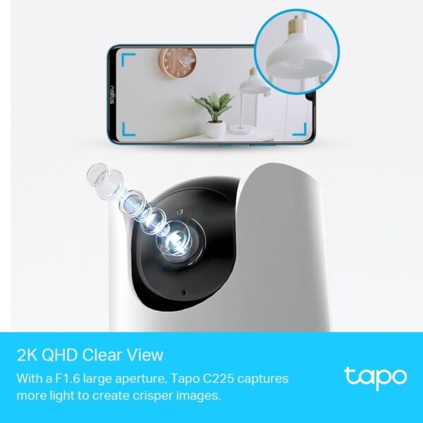 TP-Link Tapo C225 Pan/Tilt AI Home Security WI-Fi Camera / 2K QHD (Warranty 3years with TPLink SG)