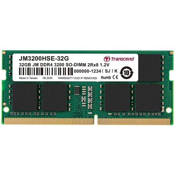 Transcend 32GB DDR4 3200MHz CL22 SODIMM (2Rx8) – JM3200HSE-32G