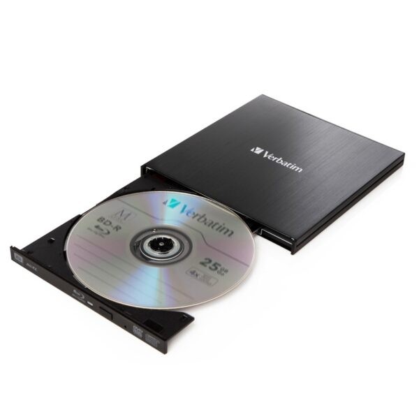 VERBATIM 43887 External Slimline Blu-Ray Writer / USB3.0 / 6X Speed support M Disc / Included Nero software (Warranty 1year)