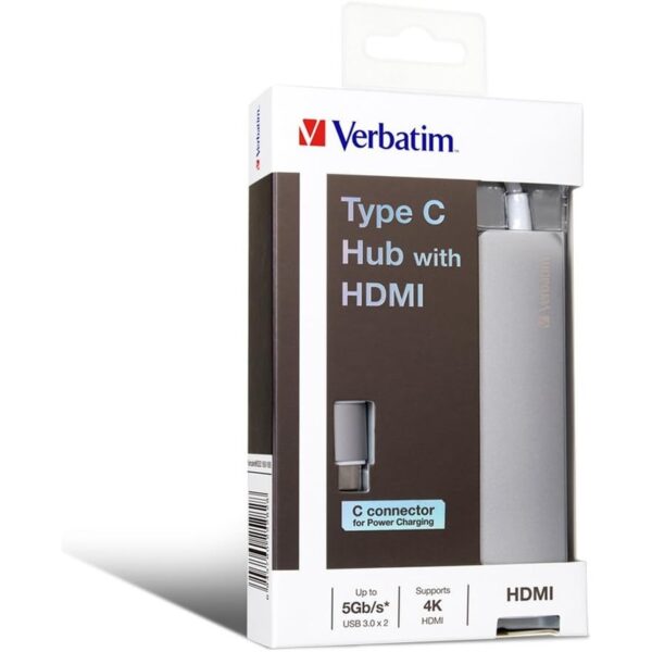 Verbatim 65282 Type-C HUB with HDMI + 2xUSB3.0 / 4K