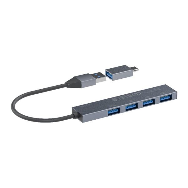 Verbatim 66627 4-in-1 Type C Adapter USB HUB / 4x USB-A Ports – Grey