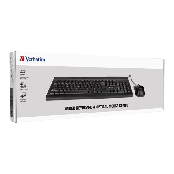 Verbatim 66630 Wired Keyboard and Mouse Combo set (USB)