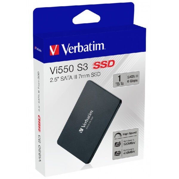 Verbatim 49353 Vi550 S3 1TB Internal 2.5 inch SATA3 SSD / 7mm / up to read 560MB/s, write 535MB/s (Warranty 3years with Verbatim SG)