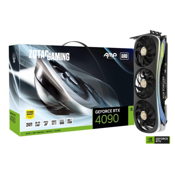 ZOTAC RTX 4090 AMP Extreme AIRO 24GB PCI-Express x16 Gaming Graphics Card – ZT-D40900B-10P (Warranty 3+2years upon registration on ZOTAC SG)